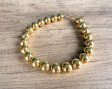 Shiny Gold Choker Acrylic Beaded Statement Necklace - Betty