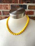 Yellow Acrylic Lucite Bead Chunky Multi Strand Statement Necklace - Alana