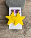 Star Acrylic Lucite Big Large Colorful Dangle Womens Statement Earrings