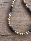 Mens Beaded Surfer Necklace Jasper Lava Rock Necklace Gifts For Men - Colin