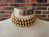 Gold Choker Matte Big Beaded Acrylic Chunky Multi Strand Statement Necklace - Alana
