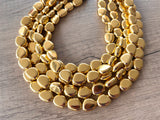 Shiny Gold Acrylic Statement Beaded Multi Strand Necklace - Nikki