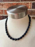 Black Matte Gray Mens Beaded Stone Hematite Necklace - Jonas