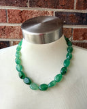 Green Acrylic Beaded Multi Strand Chunky Statement Necklace - Lauren