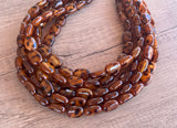 Tortoise Shell Statement Necklace Lucite Beaded Necklace Chunky Necklace - Lauren