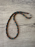 Green Brown Stone Jasper Copper Mens Beaded Necklace - Rowan
