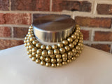 Gold Choker Matte Big Beaded Acrylic Chunky Multi Strand Statement Necklace - Alana