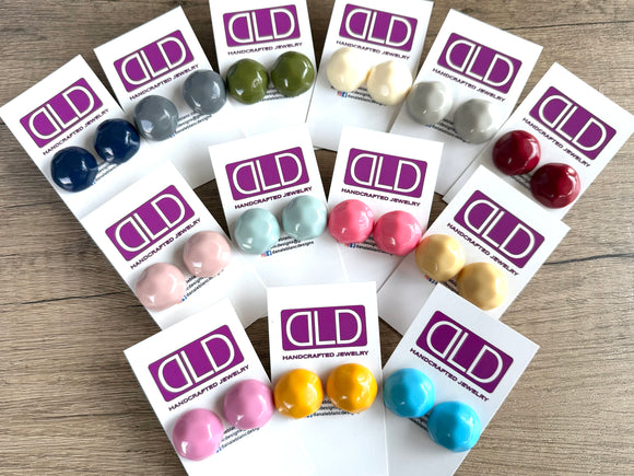 Big Acrylic Large Lucite Stud Posts Earrings Jewelry Set - Jackie