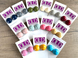 Big Acrylic Large Lucite Stud Posts Earrings Jewelry Set - Jackie