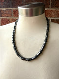 Mens Gray Hematite Beaded Stone Necklace | Aiden | DLD Jewelry