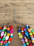 Multi Color Acrylic Beaded Statement Chunky Necklace