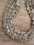 Clear Gold Acrylic Bead Chunky Multi Strand Statement Necklace - Ava