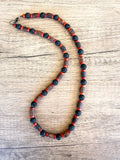 Wood Lava Rock Brown Black Mens Beaded Surfer Necklace - Rocky