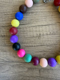 Multi Color Matte Acrylic Choker Beaded Statement Necklace - Betty