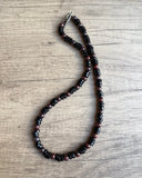 Mens Black Brown Wood Jasper Beaded Surfer Long Necklace - Mason