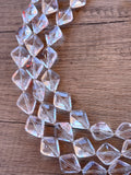 Clear Lucite Multi Strand Beaded Acrylic Geometric Statement Necklace - Krista