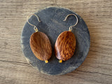 Brown Wood Big Statement Dangle Earrings - Miranda