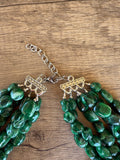 Green White Statement Acrylic Bead Chunky Multi Strand Necklace - Annaliese