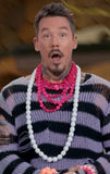 Hot Pink Wood Beaded Multi Strand Statement Necklace - Charlotte