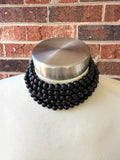 Black Choker Beaded Acrylic Multi Strand Statement Necklace - Alana