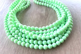 Mint Green Acrylic Lucite Bead Chunky Multi Strand Statement Necklace - Alana