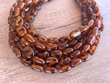 Tortoise Shell Statement Necklace Lucite Beaded Necklace Chunky Necklace - Lauren