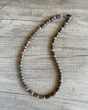 Mens Brown Wood & Carved Jade Stone Beaded Necklace | Terrance | DLD Jewelry