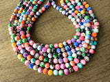 Colorful Acrylic Beaded Multi Strand Chunky Statement Necklace - Alana