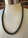 Gray Hematite Gold Stone Beaded Short Long Mens Necklace - Mateo