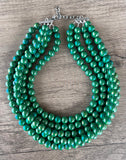 Green Iridescent Acrylic Lucite Big Bead Chunky Multi Strand Necklace - Alana