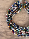 Multi Color Gemstone Beaded Multi Strand Chunky Statement Necklace - Michelle