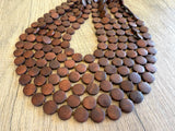 Brown Wood Bead Multi Strand Chunky Statement Necklace - Charlotte