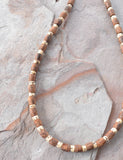 Wood Betel Nut Mens Necklace Beaded Long Short Surfer Necklace - Dennis