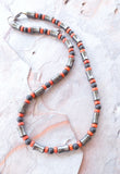 Hematite Brown Black Gray Beaded Stone Mens Necklace - Terrance