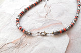 Hematite Brown Black Gray Beaded Stone Mens Necklace - Terrance