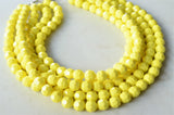 Yellow Faceted Acrylic Lucite Big Bead Chunky Multi Strand Necklace - Evelyn