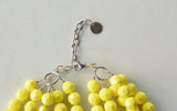 Yellow Faceted Acrylic Lucite Big Bead Chunky Multi Strand Necklace - Evelyn