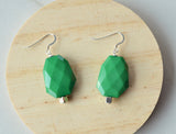 Green Lucite Statement Acrylic Dangle Earrings Jewelry Set - Jane