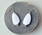 White Lucite Statement Acrylic Dangle Earrings Jewelry Set - Leilani