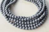 Gray Acrylic Lucite Bead Chunky Multi Strand Statement Necklace - Alana