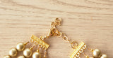 Olive Green Gold Acrylic Bead Multi Strand Statement Necklace - Tanya