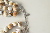 White Brown Shell Beaded Acrylic Chunky Lucite Beach Statement Necklace