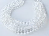 Clear Glass Beaded Chunky Multi Strand Statement Necklace - Alana