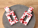 Blood Splatter Halloween Lucite Womens Statement Dangle Earrings - Louise