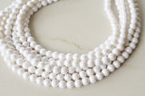 White Ivory Acrylic Statement Lucite Bead Multi Strand Statement Necklace - Alana
