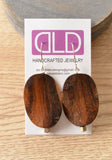 Brown Wood Big Large Statement Dangle Earrings - Miranda