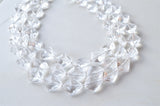 Clear Lucite Multi Strand Beaded Acrylic Geometric Statement Necklace - Krista