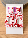 Blood Splatter Halloween Lucite Womens Statement Dangle Earrings - Louise