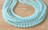 Light Blue Faceted Beaded Acrylic Lucite Multi Strand Statement Necklace - Evelyn