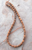 Brown Wood Copper Hematite Beaded Mens Long Short Necklace - Soren